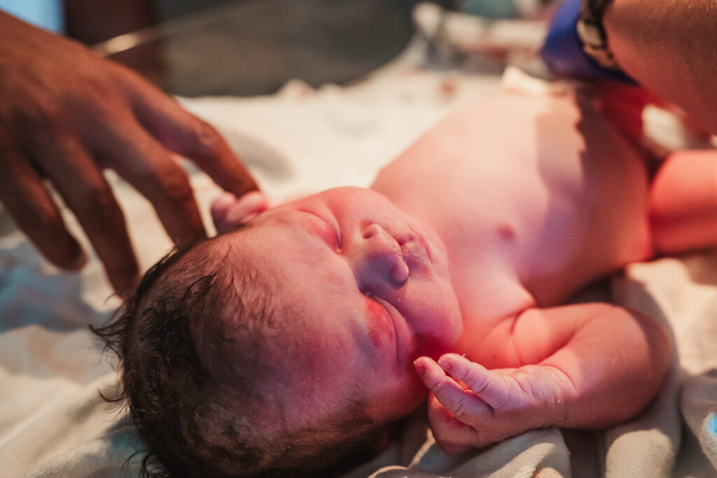 Birth photography of newborn baby in Metro Detroit 
